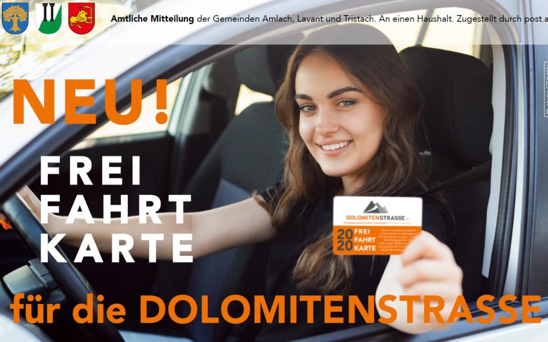 NEU! ***Dolomitenstrasse – FREI FAHRT KARTE***